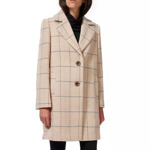 SAM EDELMAN - Plaid Single-Breasted Walker Coat - Size 10 - NWT